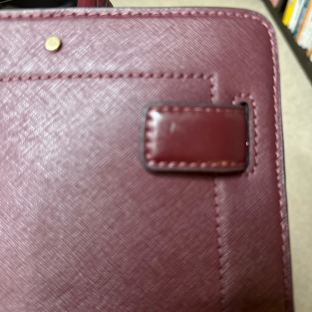 Michael Kors Rayne Satchel Bag in Burgundy Merlot - Picture 10 of 11